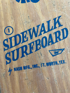 Vintage 1960’s Nash Sidewalk Surfboard Skateboard with blue graphics #2