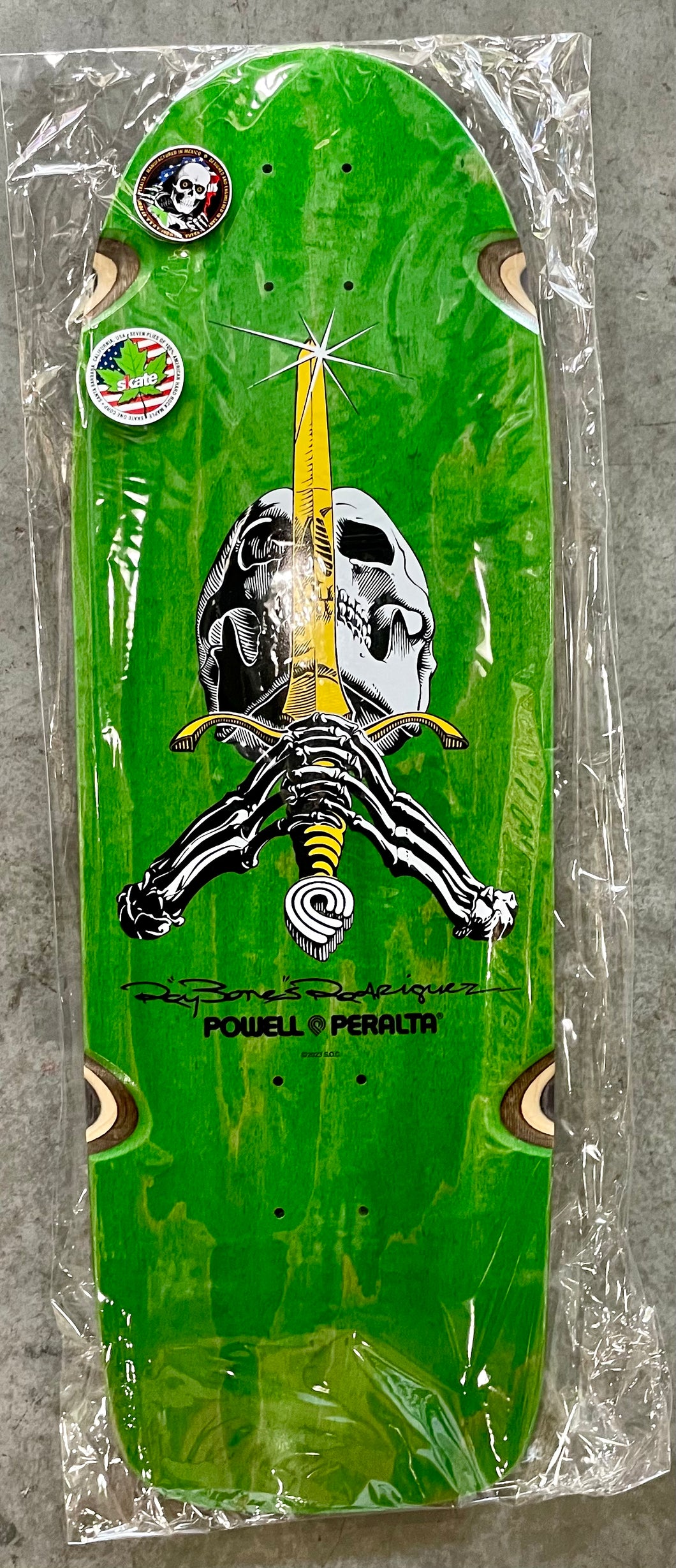 Powell Peralta Ray Bones Rodriquez Skull and Sword Reissue Green