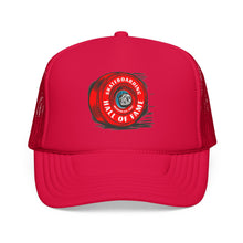 SHoF Trucker Hat -  Retro Skate Wheel Design Solid Color