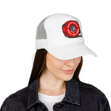 SHoF Trucker Hat -  Retro Skate Wheel Design Solid Color