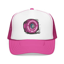 SHoF Trucker Hat -  Retro Skate Wheel Design Solid Color