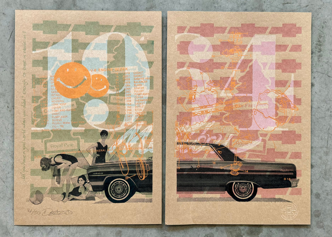 Signed print by Destructo 2 piece set. Sale benefits the SHoF Museum