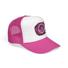 SHoF Trucker Hat -  Retro Skate Wheel Design Solid Color
