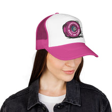 SHoF Trucker Hat -  Retro Skate Wheel Design Solid Color
