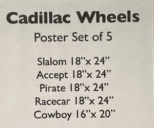Classic Cadillac Wheels Poster Set of 5