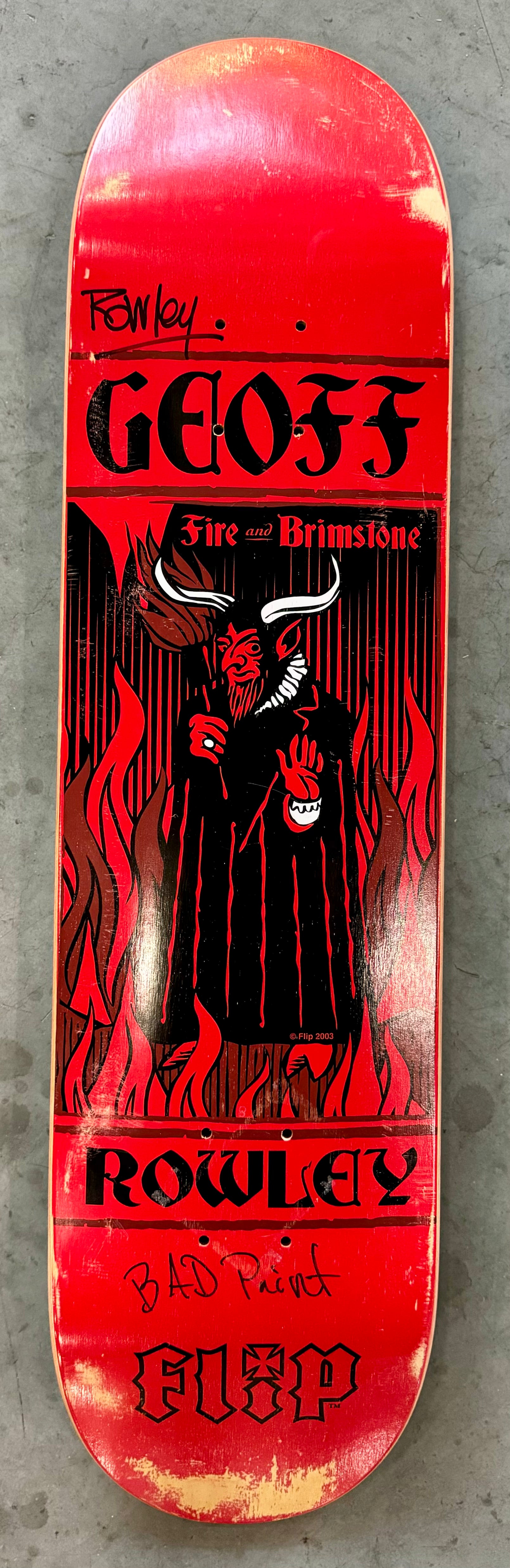 Vintage Flip Deck Geoff Rowley 2003 Autographed – Skateboarding