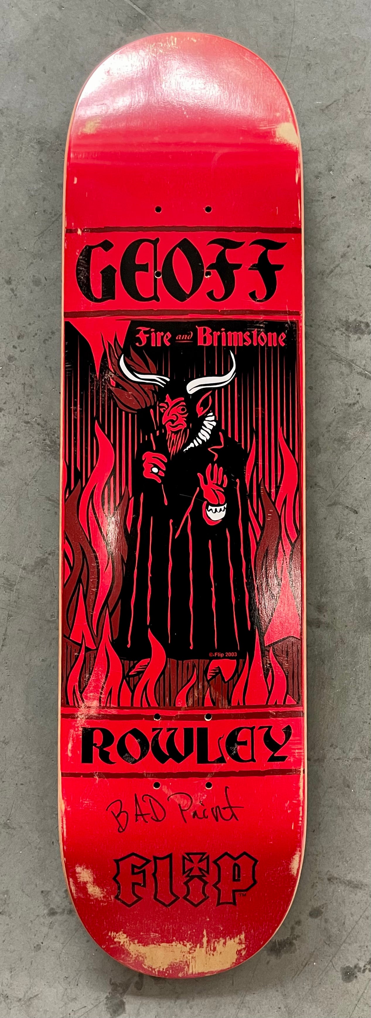 Vintage Flip Deck Geoff Rowley 2003 Skateboarding Hall of Fame