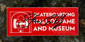 Autographed SHoF sticker by Steve Cathey