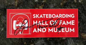 Autographed SHoF sticker by Laura Thornhill